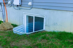 Basement egress window installation improving safety and natural light in a Calgary home