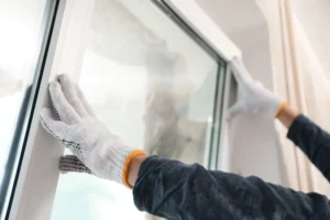 Window installers completing a replacement project at a Calgary home.